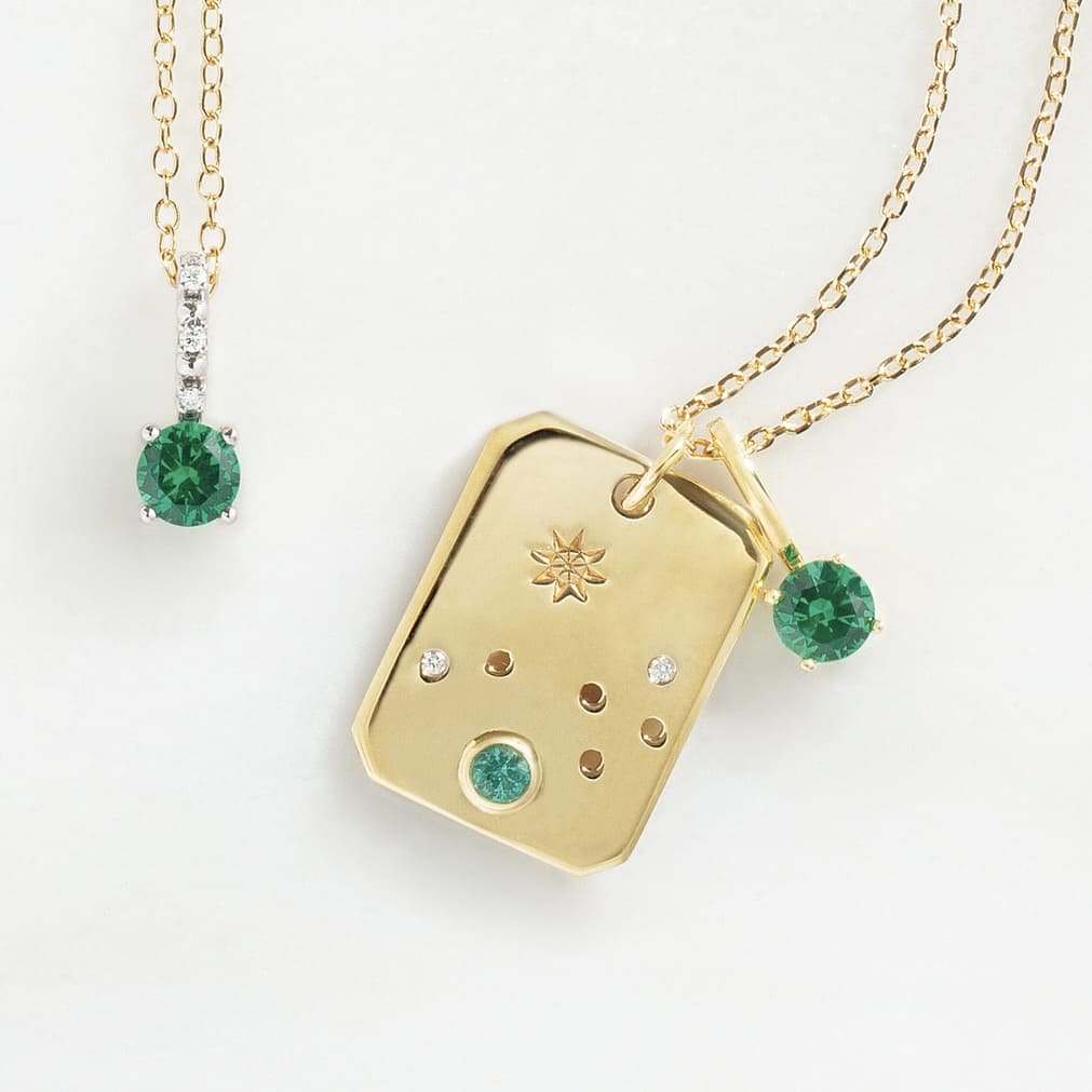 Necklaces with Charms on white background