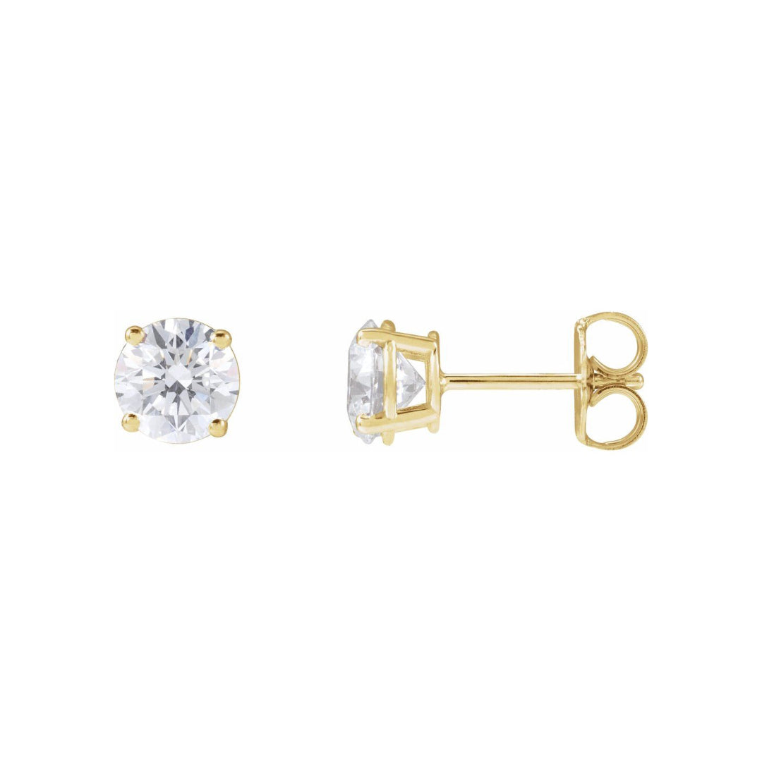 14K Basket Lab Grown Diamond Stud Earrings (1.50ctw) (4-Prong)