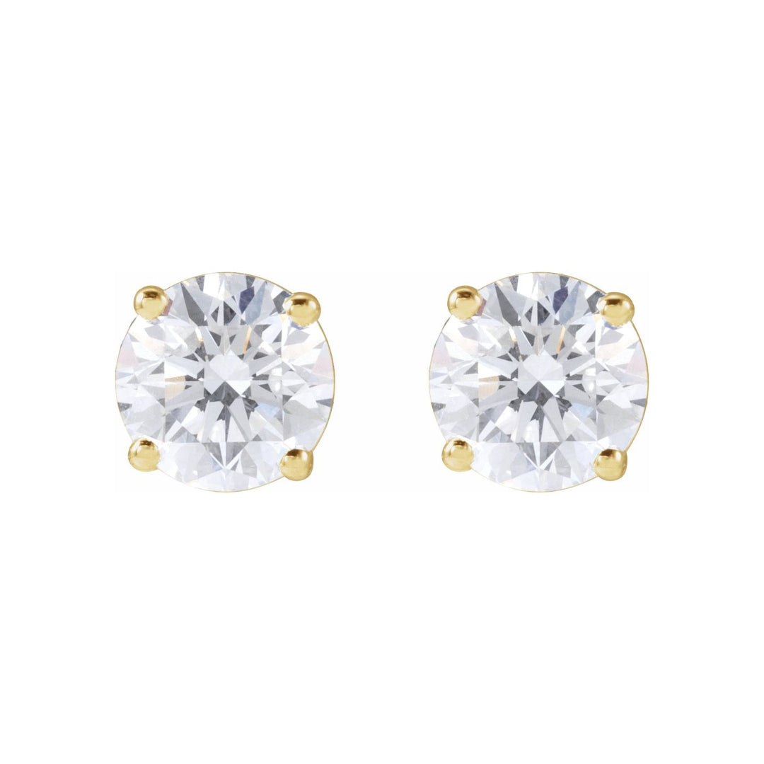 14K Basket Lab Grown Diamond Stud Earrings (1.50ctw) (4-Prong)