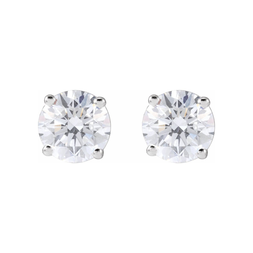 14K Basket Lab Grown Diamond Stud Earrings (1.50ctw) (4-Prong)