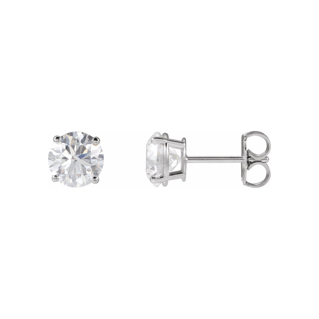14K Basket Lab Grown Diamond Stud Earrings (1.50ctw) (4-Prong)