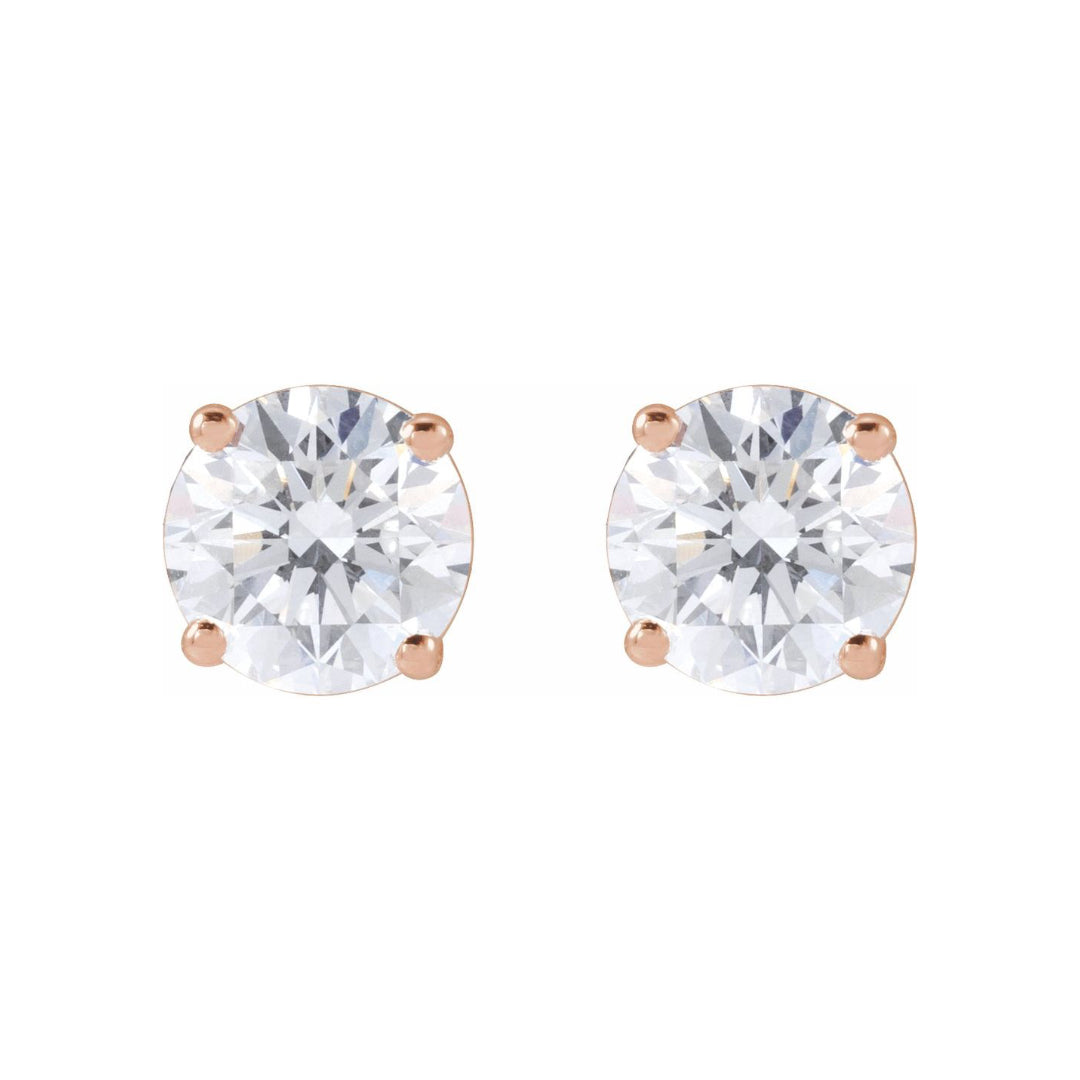 14K Basket Lab Grown Diamond Stud Earrings (1.50ctw) (4-Prong)