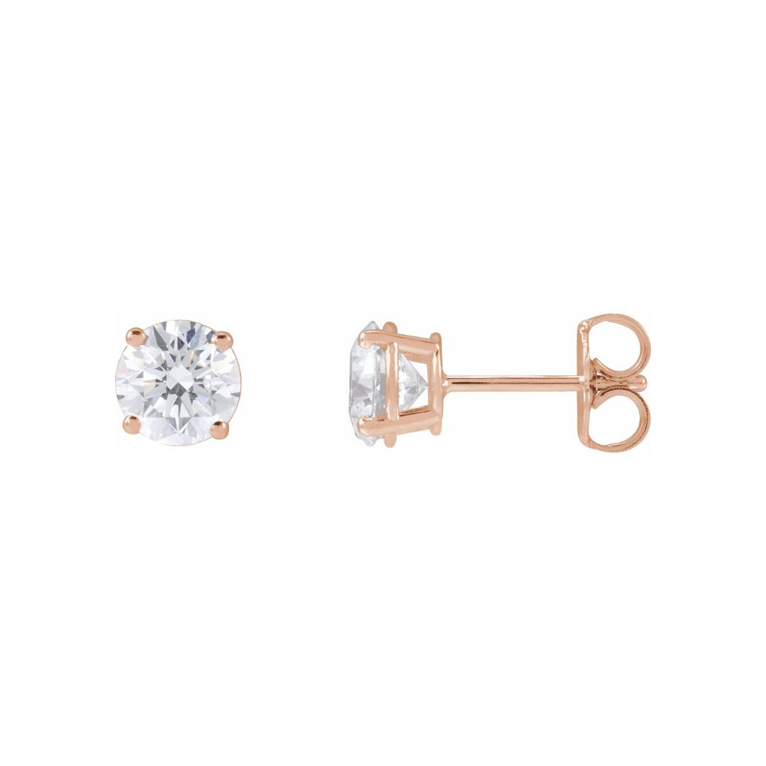 14K Basket Lab Grown Diamond Stud Earrings (1.50ctw) (4-Prong)