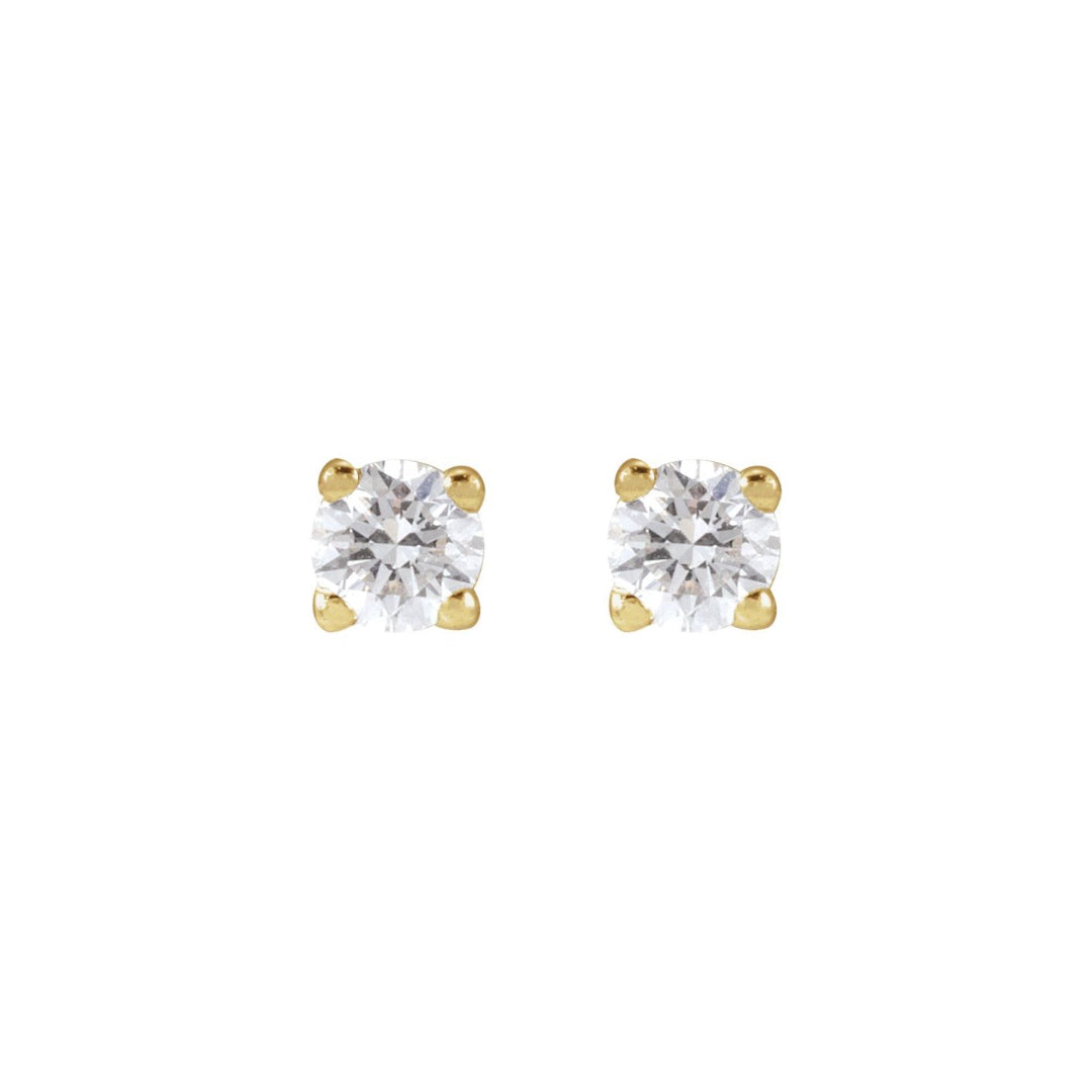 14K Basket Lab Grown Diamond Stud Earrings (0.50ctw) (4-Prong)