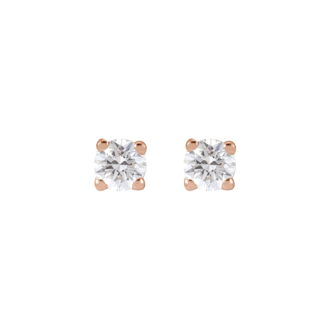 14K Basket Lab Grown Diamond Stud Earrings (0.50ctw) (4-Prong)