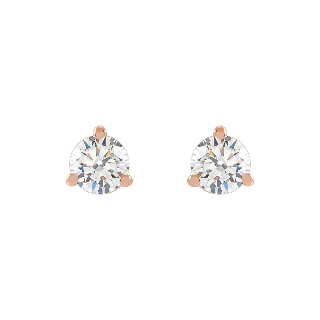 10K Cocktail Lab Grown Diamond Stud Earrings (1.00ctw) (3-Prong)