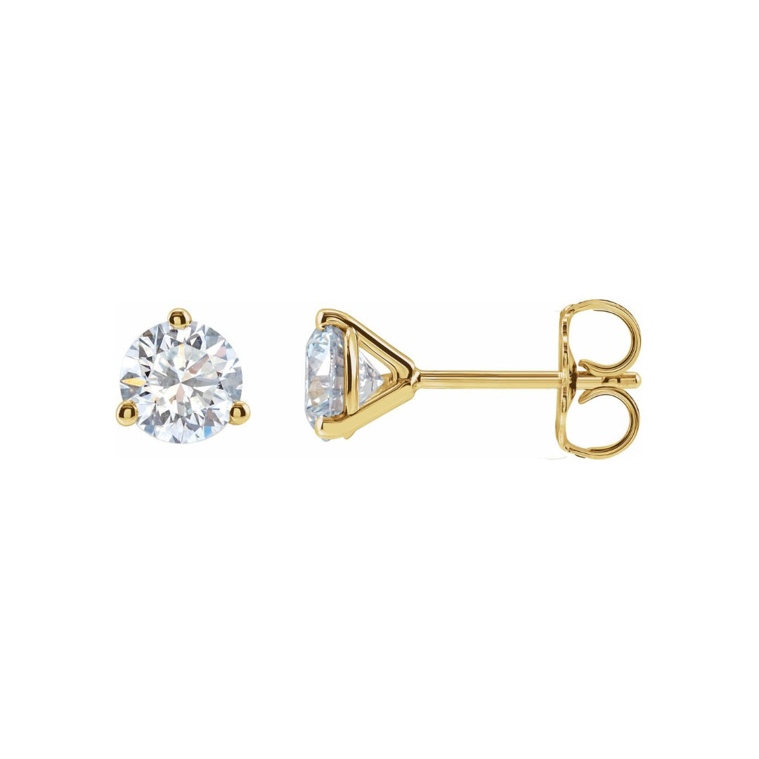14K Cocktail Lab Grown Diamond Stud Earrings (4.00ctw) (3-Prong)