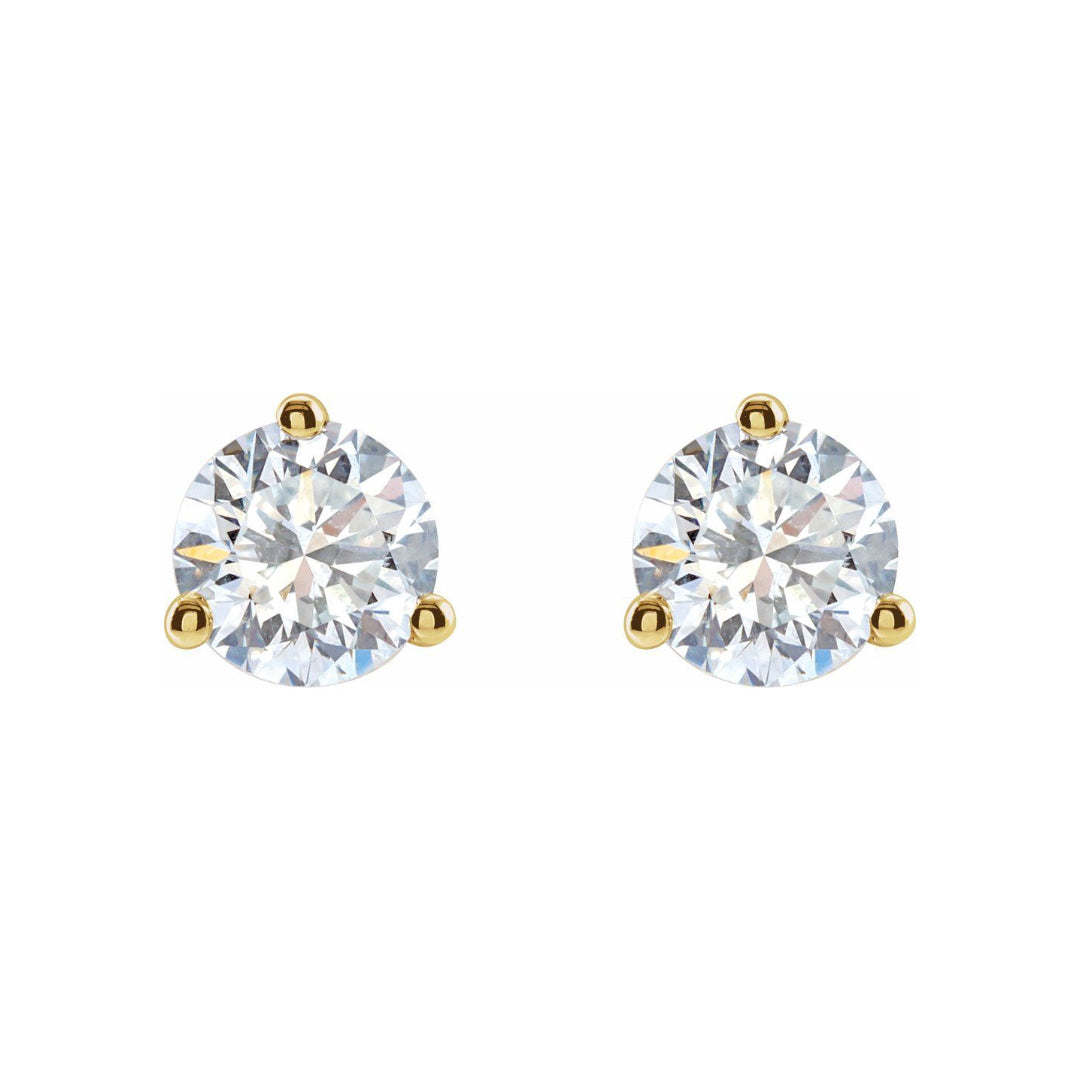 14K Cocktail Lab Grown Diamond Stud Earrings (4.00ctw) (3-Prong)