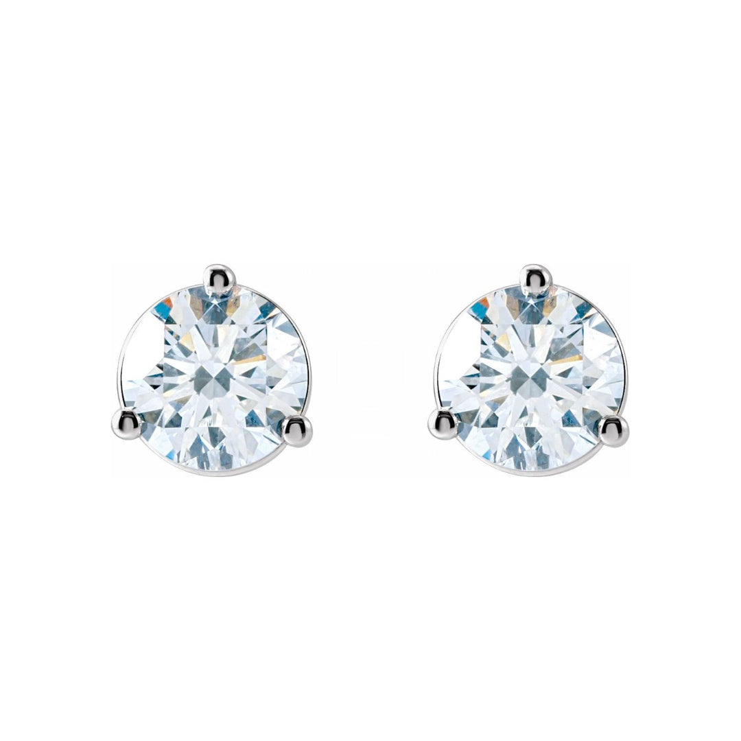 14K Cocktail Lab Grown Diamond Stud Earrings (4.00ctw) (3-Prong)