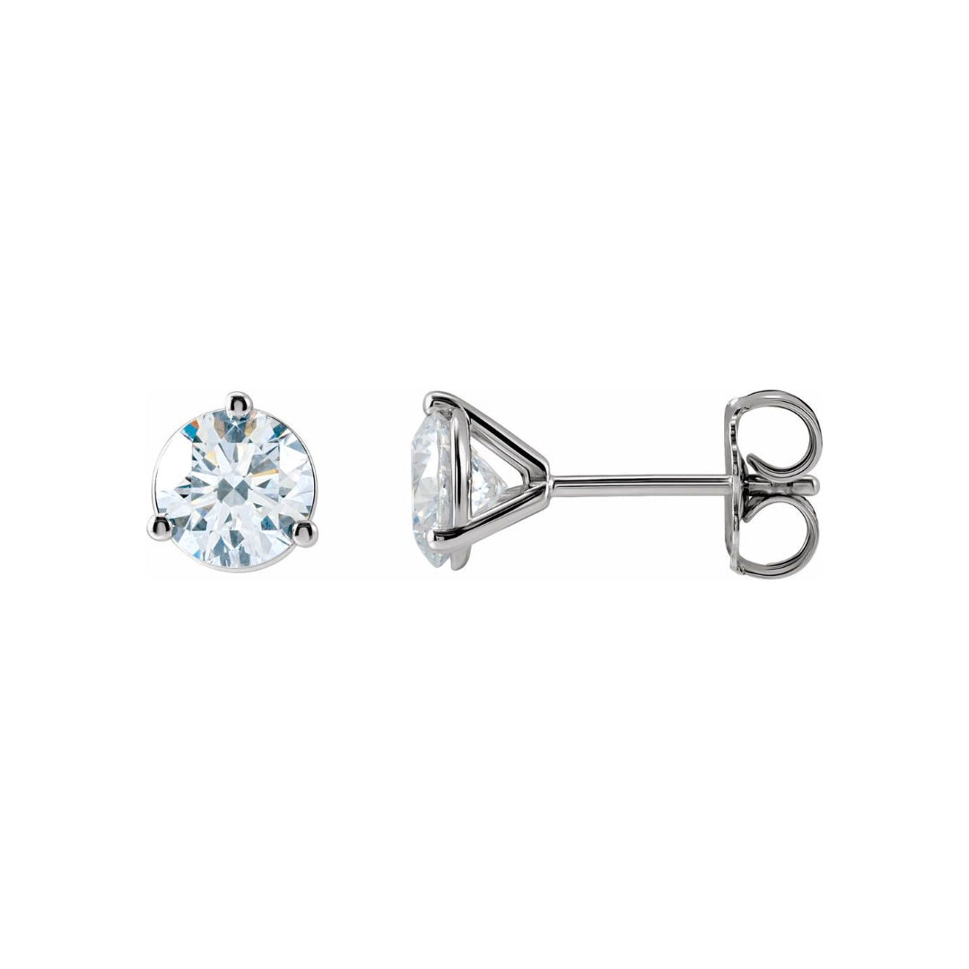 14K Cocktail Lab Grown Diamond Stud Earrings (4.00ctw) (3-Prong)