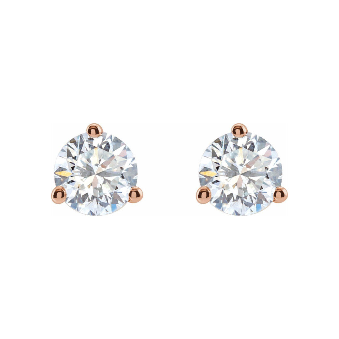 14K Cocktail Lab Grown Diamond Stud Earrings (4.00ctw) (3-Prong)