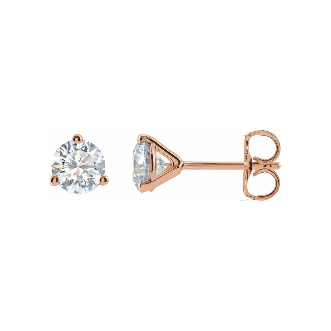 14K Cocktail Lab Grown Diamond Stud Earrings (4.00ctw) (3-Prong)