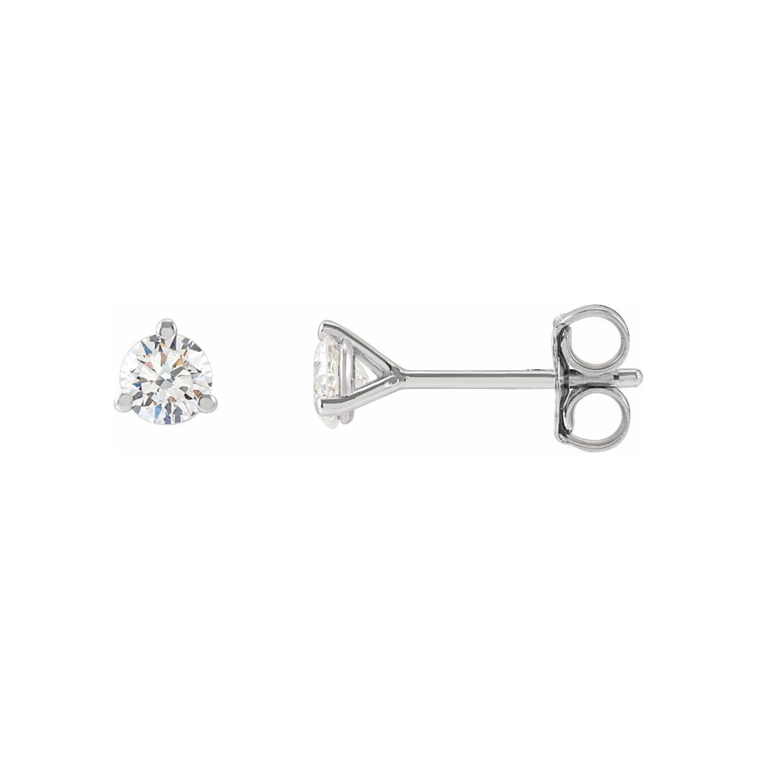 10K Cocktail Lab Grown Diamond Stud Earrings (1.00ctw) (3-Prong)