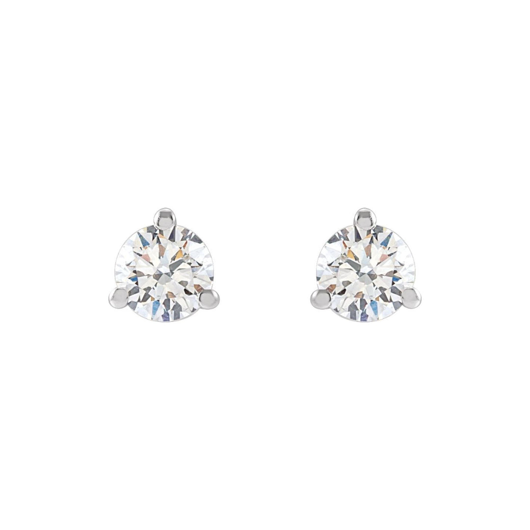 10K Cocktail Lab Grown Diamond Stud Earrings (1.00ctw) (3-Prong)