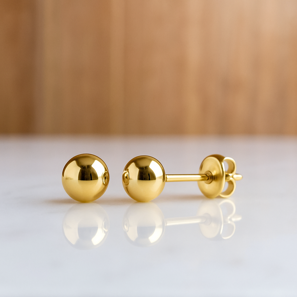 Ball Stud Earrings 14K - 3mm