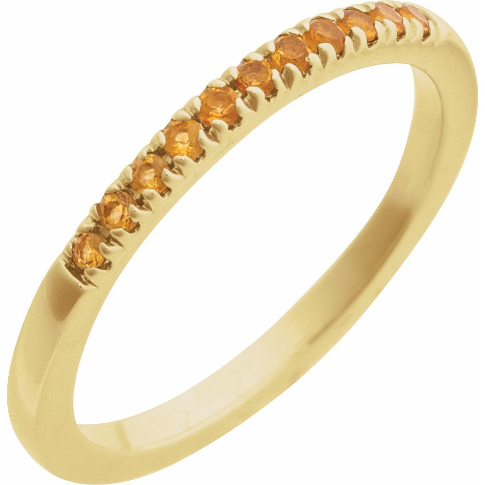 Gold ring with citrine stones on a light gray background, labeled 'November Citrine'.