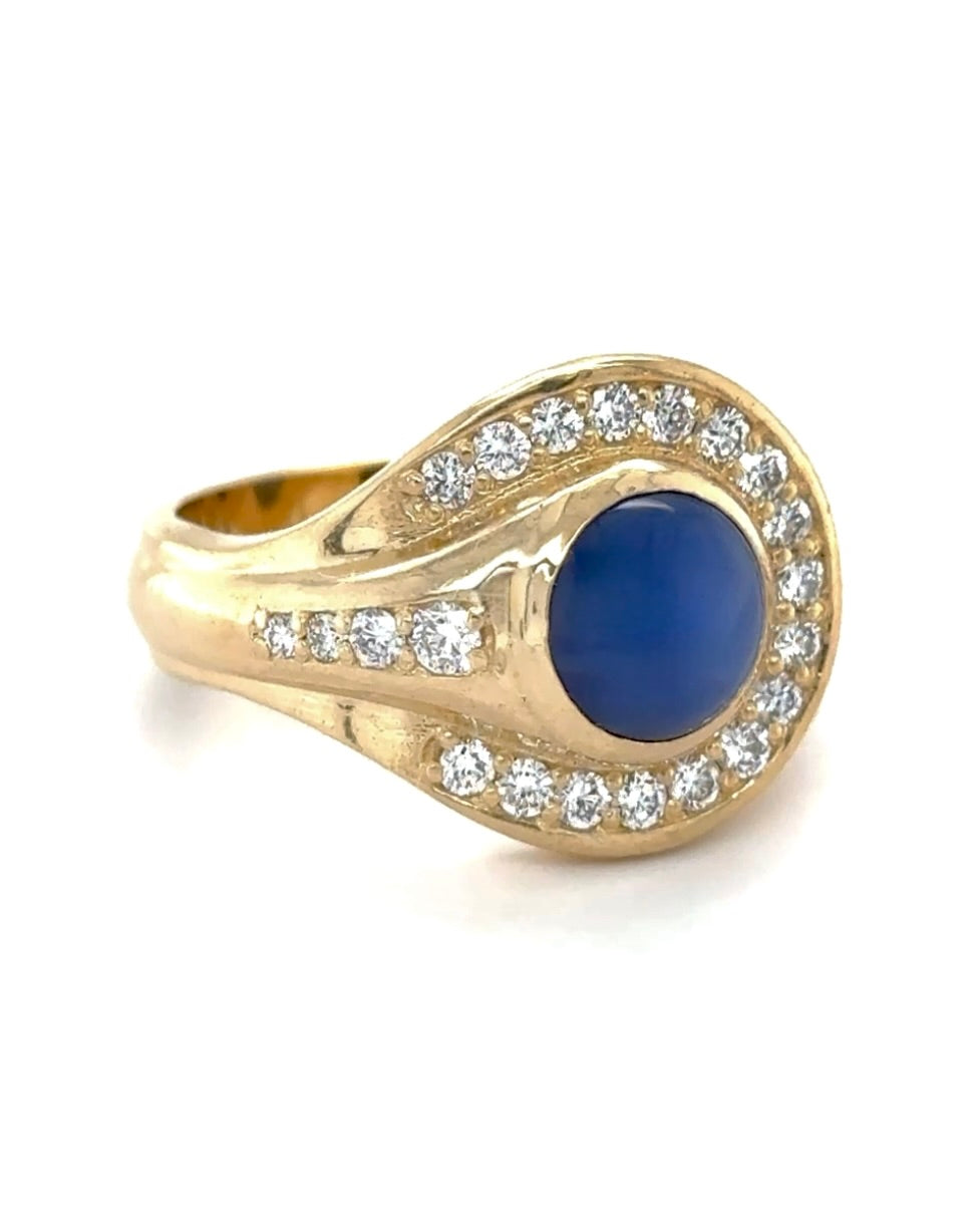 Diamond Accent blue ring Mens