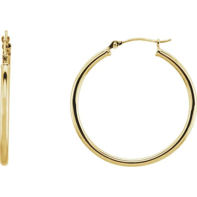 14K Hoop Earrings - 35mm