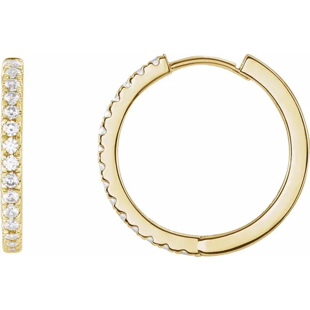 Accented Lab-Grown Huggies - 17.4mm