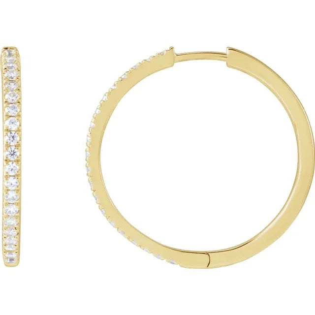 Accented Lab-Grown Huggies - 22.9mm
