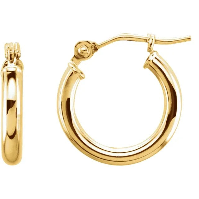 14K Hoop Earrings - 13mm