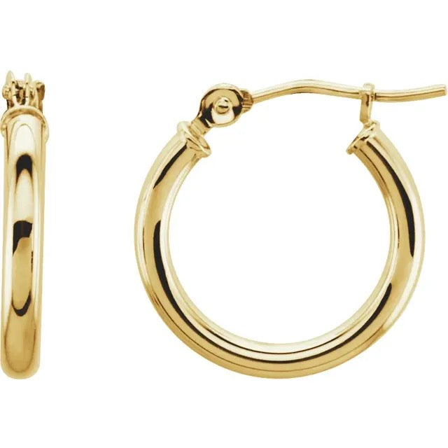 14K Hoop Earrings - 15mm