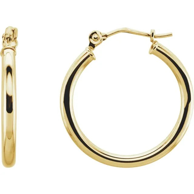 14K Hoop Earrings - 25mm