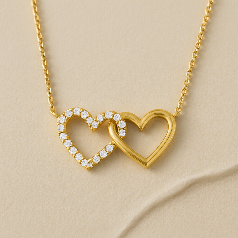 Interlocking Heart Accented Necklace