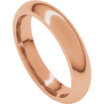 Rose gold ring on a white background