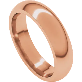 Rose gold ring on a white background