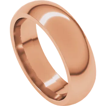Rose gold ring on a white background