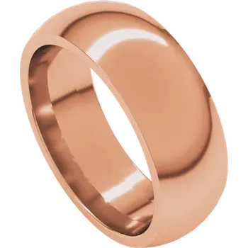 Rose gold ring on a white background