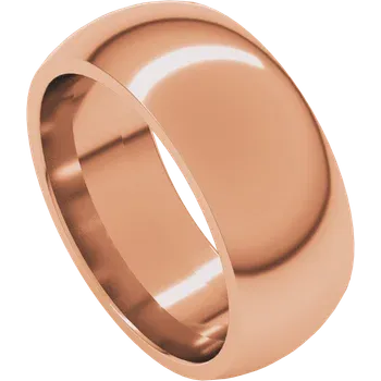 Rose gold ring on a white background