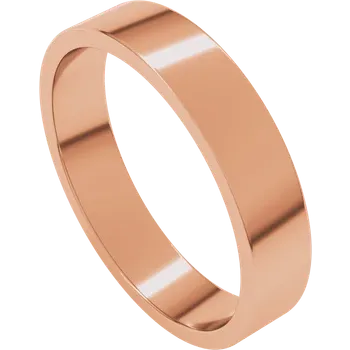 Rose gold ring on a white background