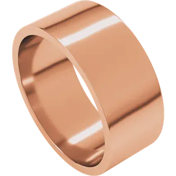 Rose gold ring on a white background