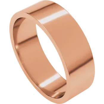 Rose gold ring on a white background