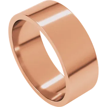 Rose gold ring on a white background