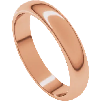 Rose gold ring on a white background