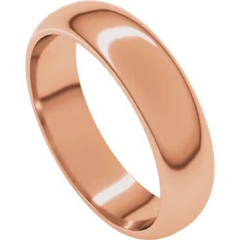 Rose gold ring on a white background