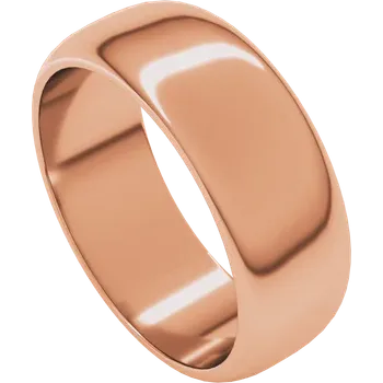 Rose gold ring on a white background