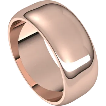 Rose gold ring on a white background