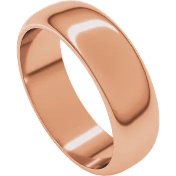 Rose gold ring on a white background