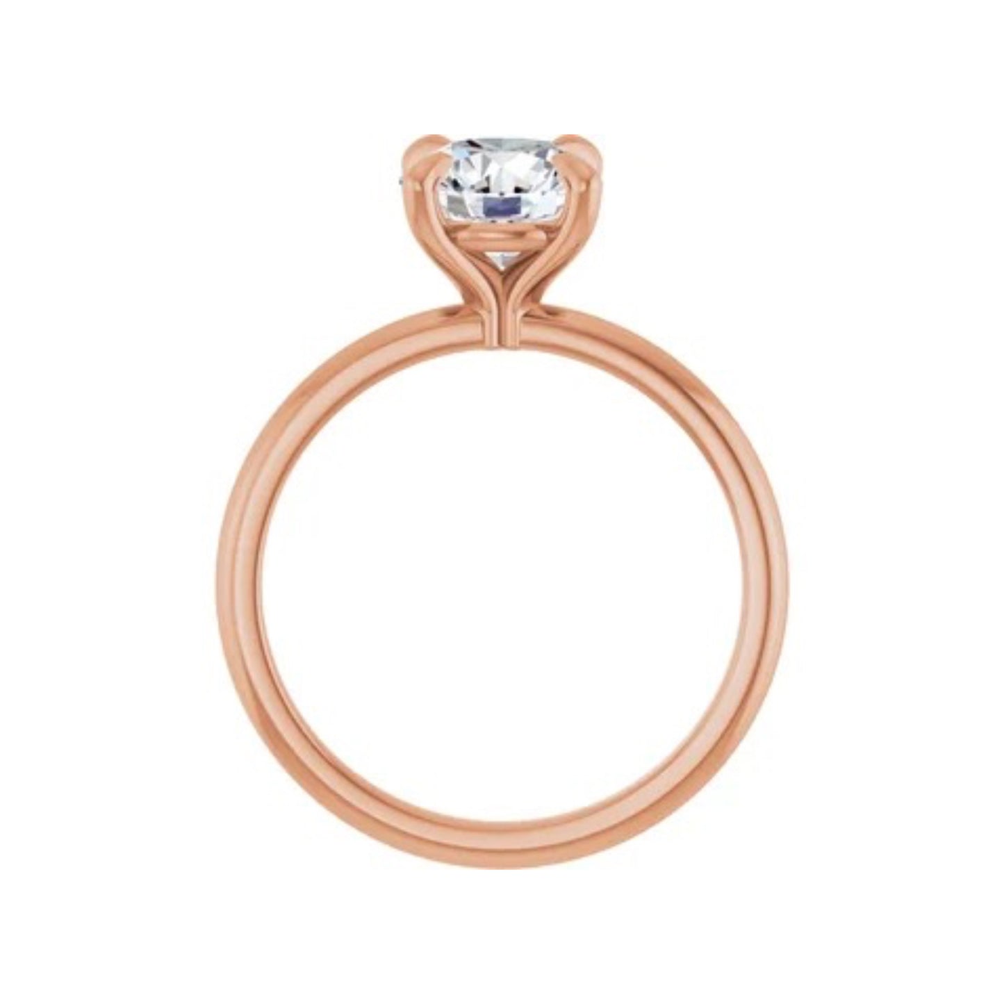 14K Round Solitaire Engagement Ring - Lab Diamond