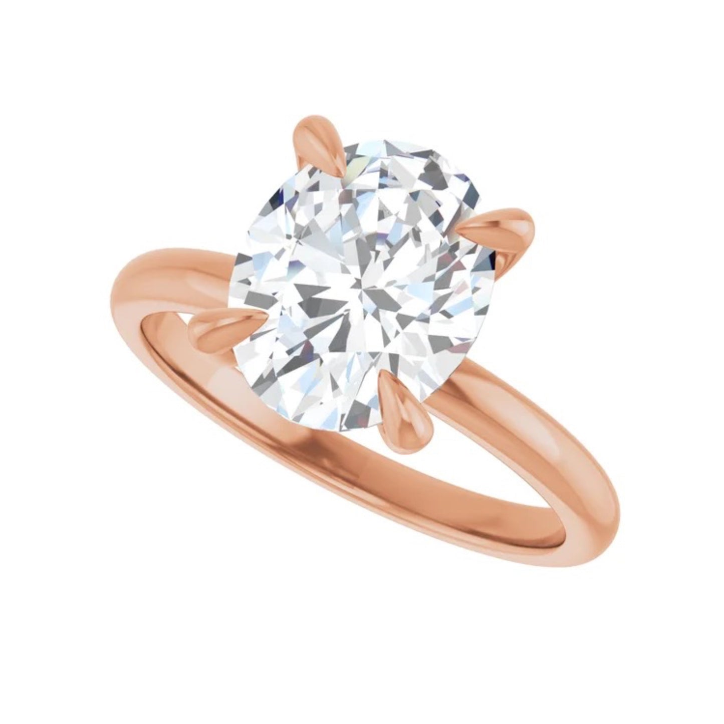 14K Oval Solitaire Engagement Ring - Lab Diamond