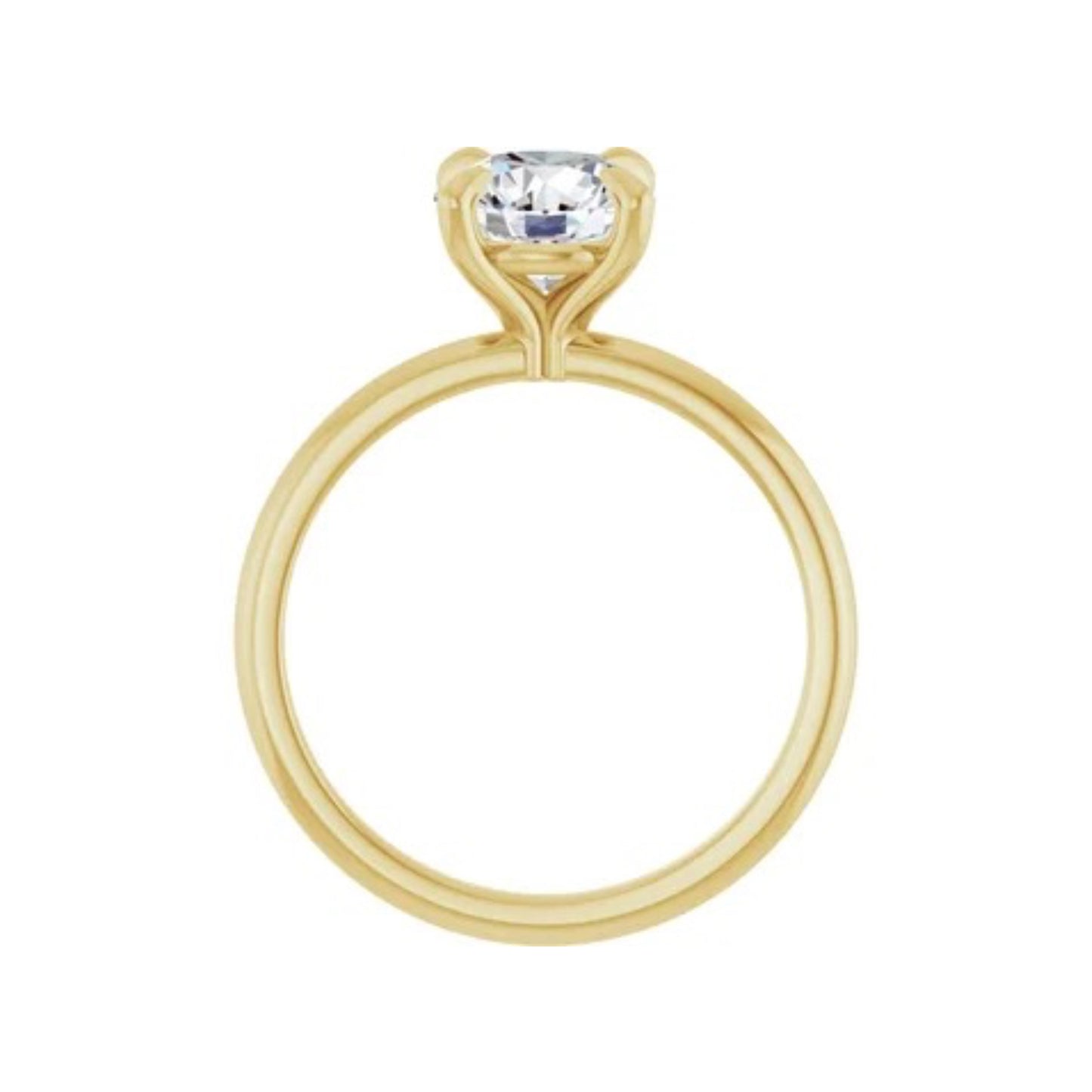 14K Round Solitaire Engagement Ring - Lab Diamond