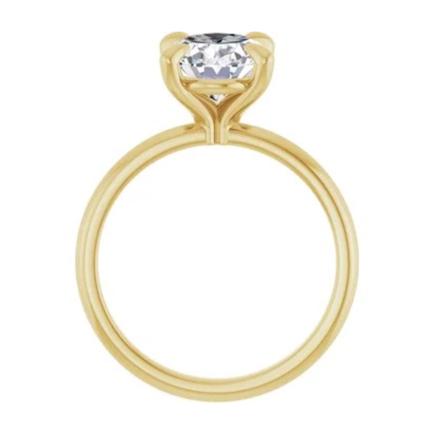 14K Oval Solitaire Engagement Ring - Lab Diamond