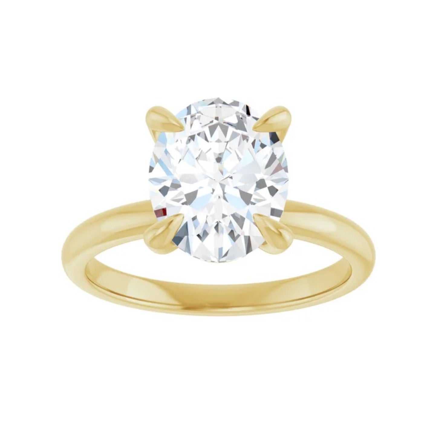 14K Oval Solitaire Engagement Ring - Lab Diamond