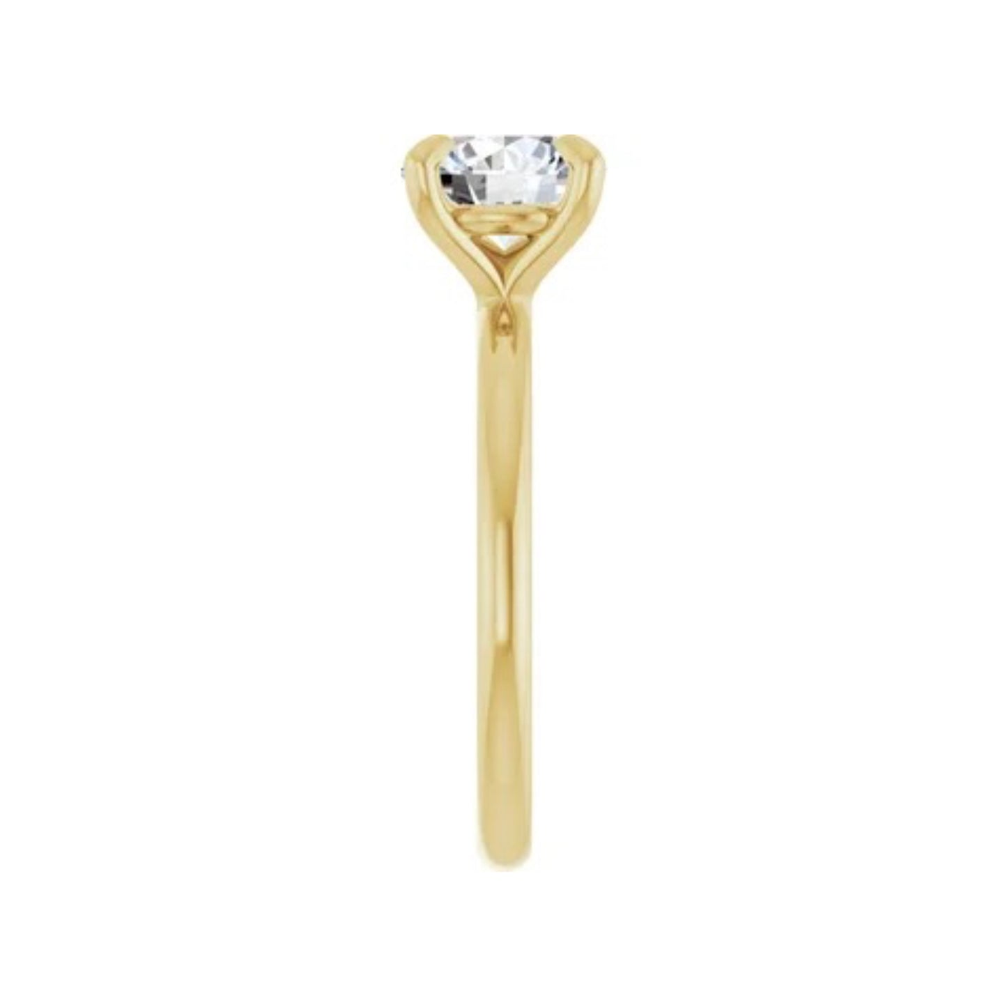 14K Round Solitaire Engagement Ring - Lab Diamond