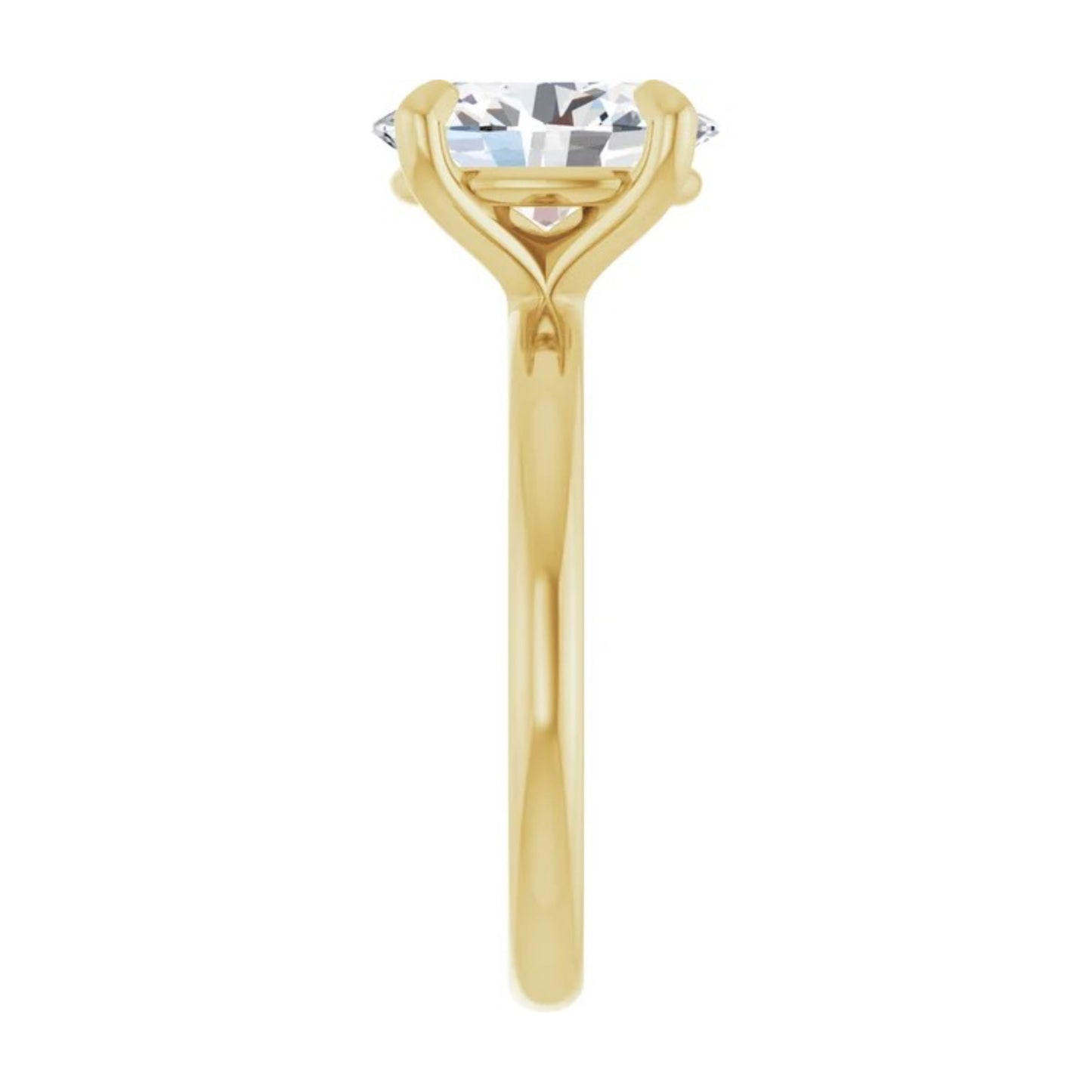 14K Oval Solitaire Engagement Ring - Lab Diamond