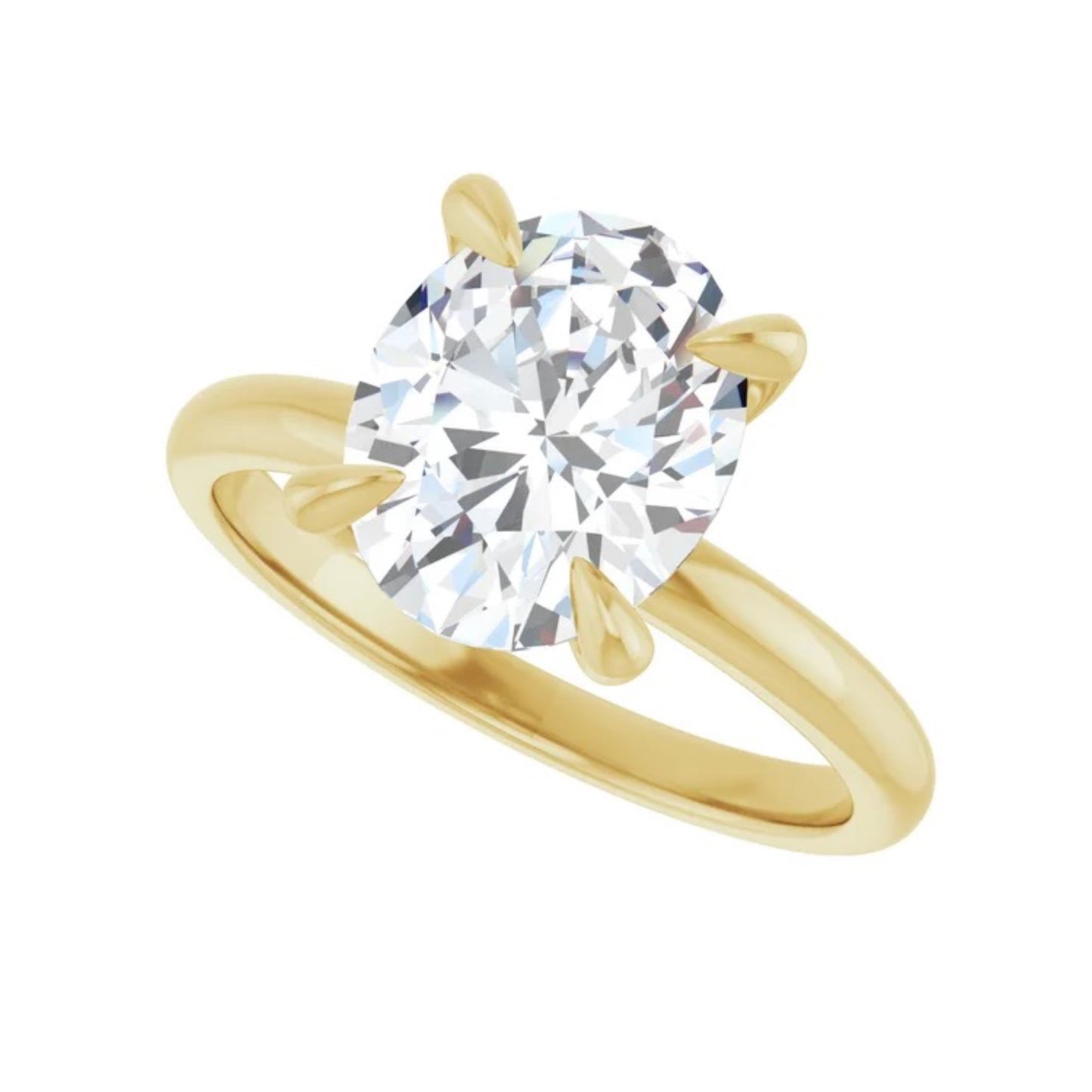 14K Oval Solitaire Engagement Ring - Lab Diamond